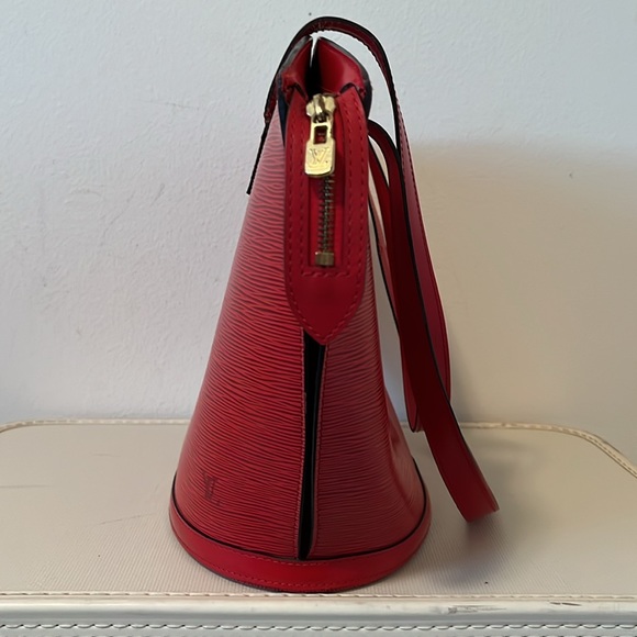 Louis Vuitton Red Saint Jacques Epi Leather Shoulder Bag Vintage Tote Rare - Picture 4 of 16